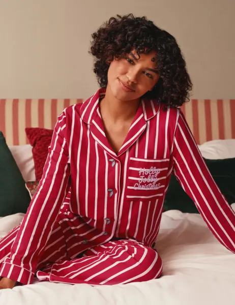Chelsea Peers Cotton Rich Striped Long Pyjama Set