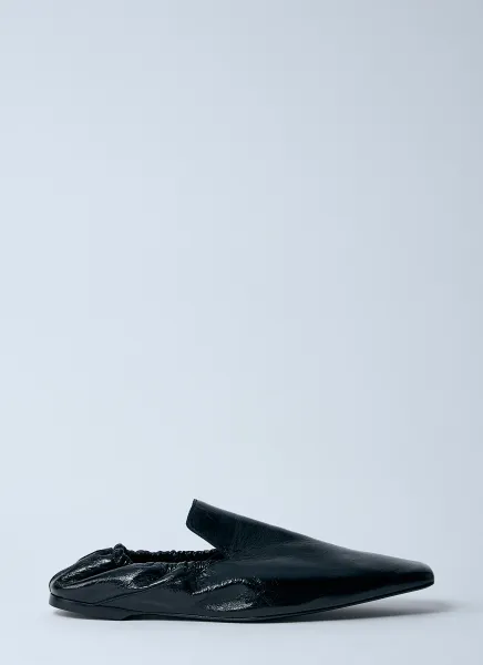 Elastic Leather Loafers