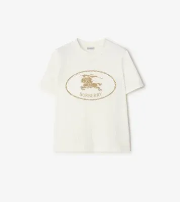 Knight Stamp Cotton T-shirt in Chalk white