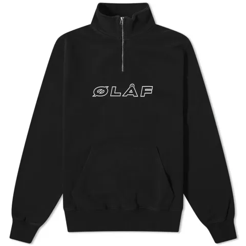Italic Zip Mock Neck