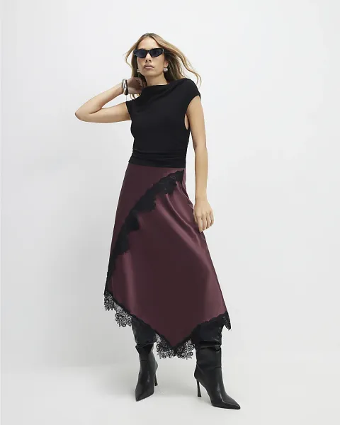 River Island Lace Hybrid Drape Maxi Dress