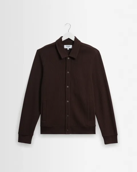Hays - Dark Brown Structured Waffle Overshirt