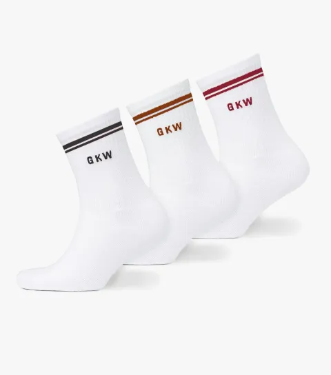 Women's Pack of 3 White Tipping Crew Socks