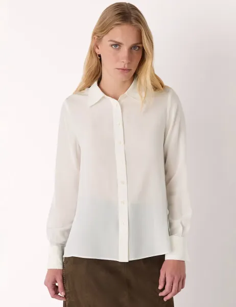 Whistles Pure Silk Shirt Ivory