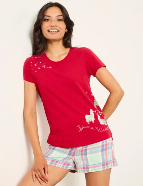 FatFace Pure Cotton Graphic Pyjama T-Shirt