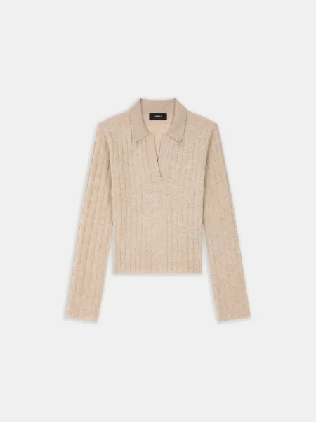 WOMEN - WOMEN'S AMIRI SOFT RIB KNIT POLO - Fossil