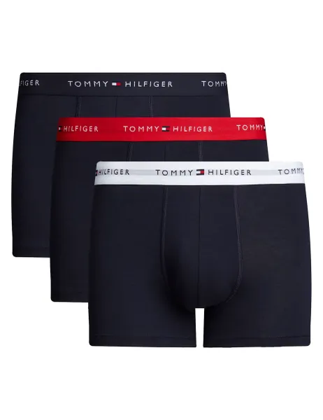 Tommy Hilfiger 3 Pack Signature Cotton Stretch Trunks Navy Mix