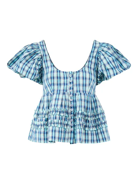 Summer Joy Check Blouse