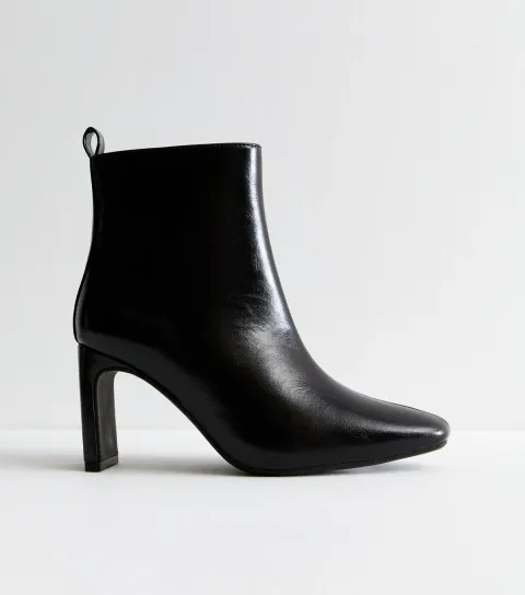 Women's Black Square-Toe Ankle Boots Vegan