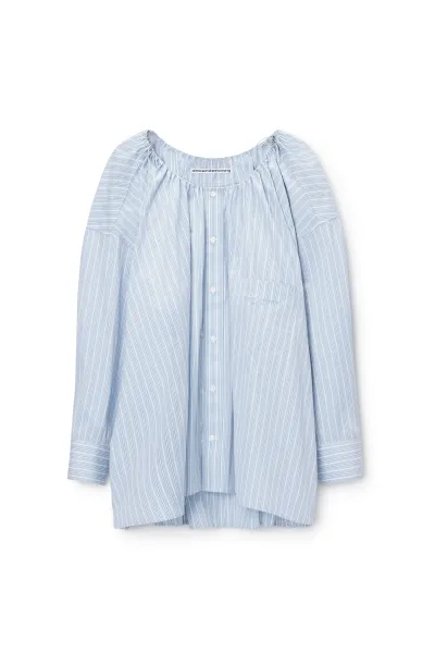 BUNGEE SCOOP NECK MINI SHIRT DRESS