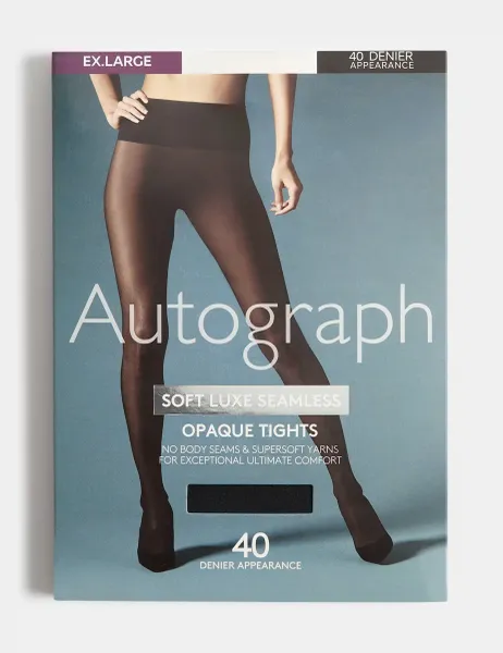 Autograph 40 Denier Soft Luxe Seamless Opaque Tights Black