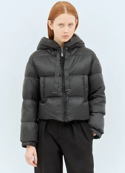 Cropped Water-Repellent Down Jacket
