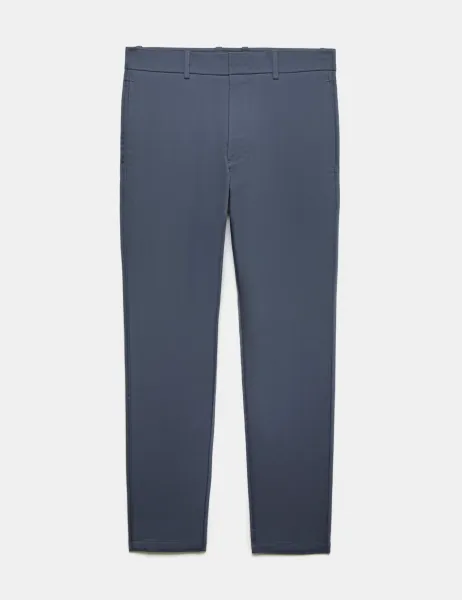 Autograph Slim Fit Italian Cotton Rich Stretch Trousers Nightshade