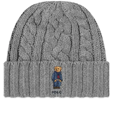 Bear Cable Knit Beanie