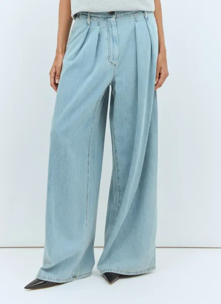 Pleated Wide Jeans