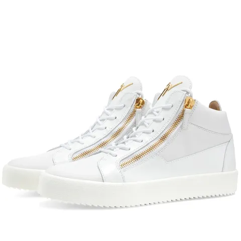 Double Zip Leather Mid Sneaker