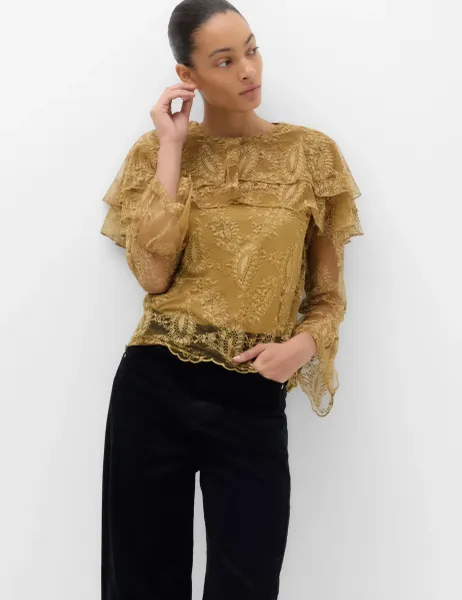Marks & Spencer Lace Round Neck Cape Top