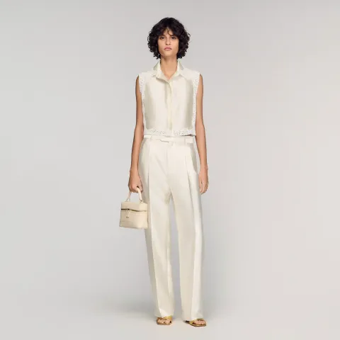 Satin-effect trousers