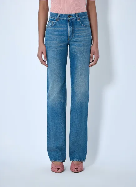 Straight-Leg Denim Jeans