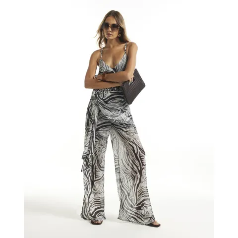 River Island Zebra Halter Neck Jumpsuit