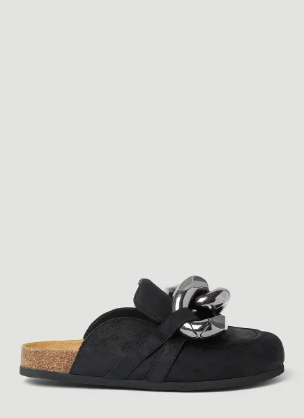 Chain Suede Mules