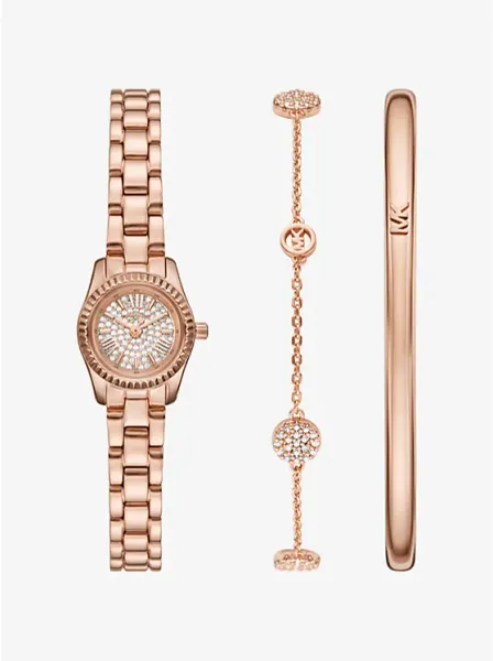 Petite Lexington Pavé Rose Gold-Tone Watch and Jewelry Gift Set