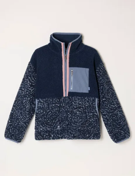 FatFace Colour Block Sweatshirt Navy Mix