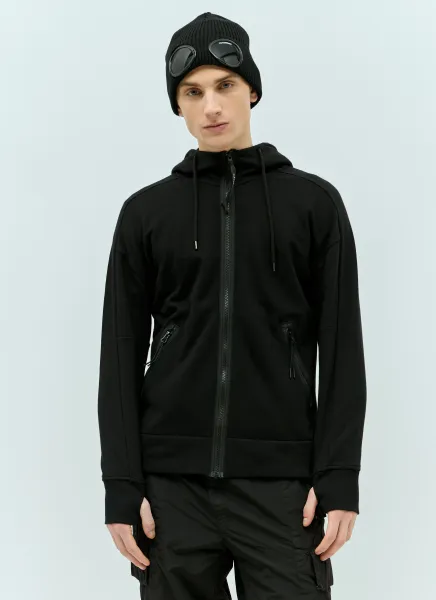 Diagonal Raised-Fleece Goggle Hooded-Sweatshirt