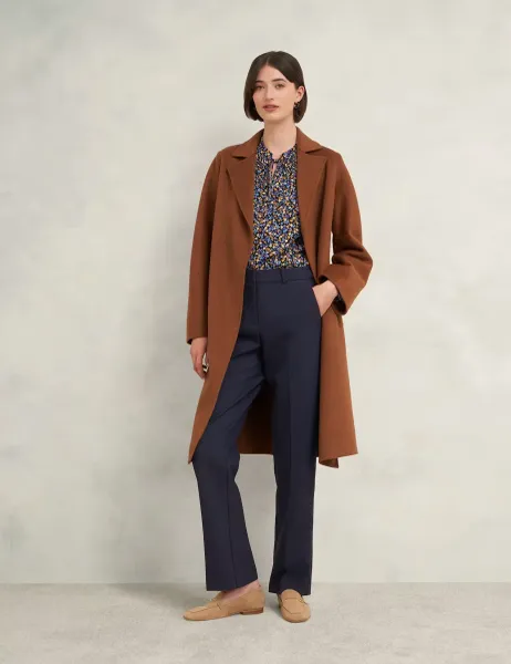 Hobbs Wool Blend Straight Leg Trousers Dark Navy