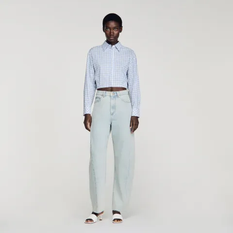 Faded barrel cotton jeans