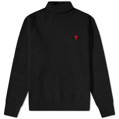 AMI Small A Heart Roll Neck Knit