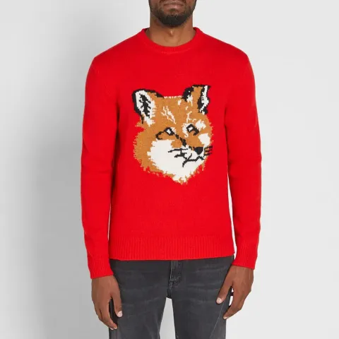 Maison Kitsuné Fox Head Crew Knit