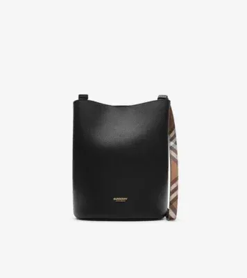 Leather Bucket Bag in Black