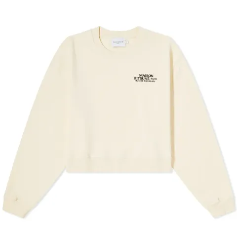 Maison Kitsuné Rue De Richelieu Cropped Crew Sweat