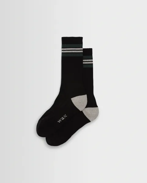 Thorpe - Black and Grey Preppy Stripe Socks