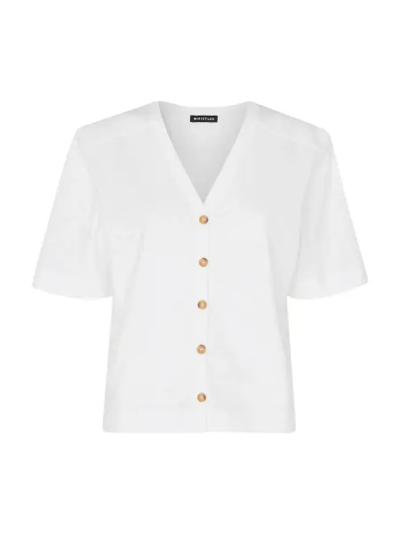 Whistles Ella V Neck Button Through Tee