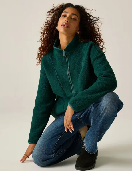 Regatta Frankie Borg Funnel Neck Longline Sweatshirt Green