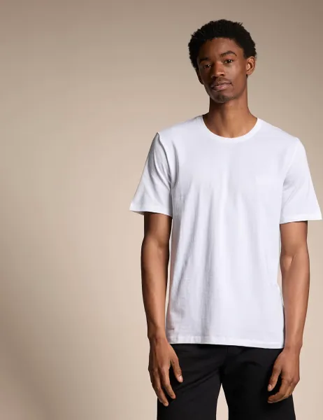 Boss Cotton Rich Crew Neck T-Shirt White