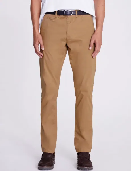 Moss Tailored Fit Stretch Chinos Brown