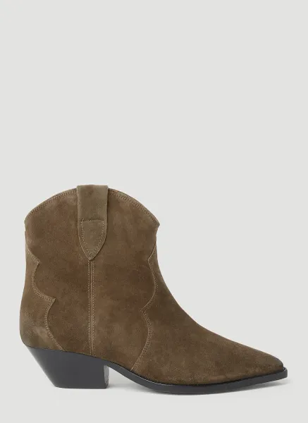 Dewina Suede Cowboy Ankle Boots