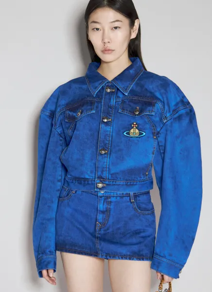 Cropped Denim Boxer Jacket