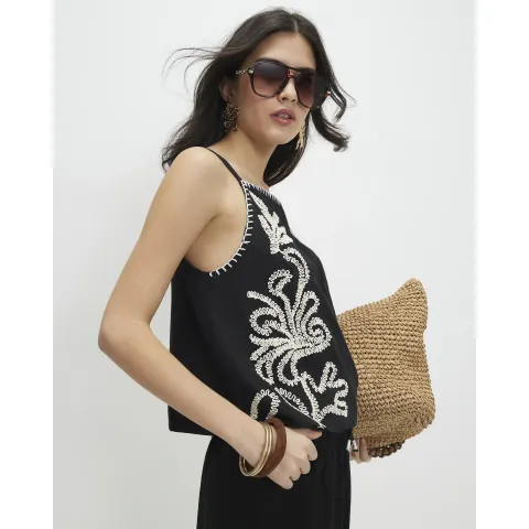 River Island Petite Craft Stitch Tank Top