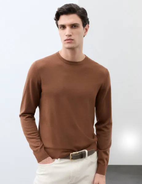 Autograph Pure Extra Fine Merino Wool Crew Neck Jumper Topaz
