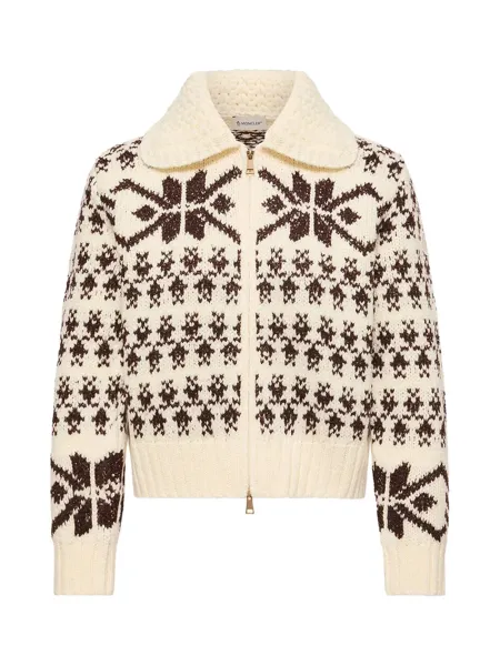 Moncler Women Jacquard Cardigan W Ivory