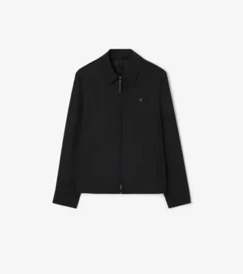 Wool Bloomsbury Harrington Jacket in Black