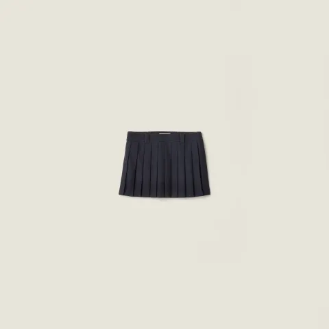 Pleated batavia miniskirt