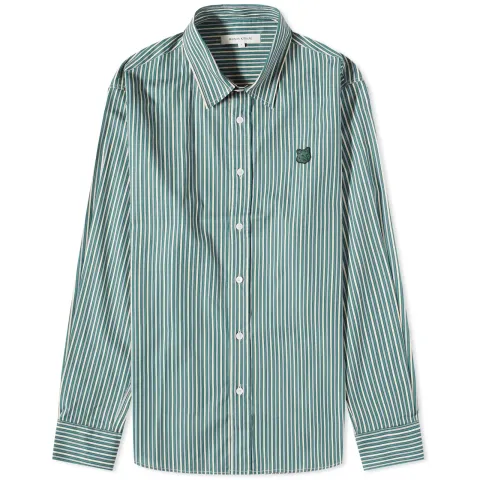 Chillax Fox patch Stripe Shirt