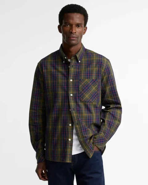 Erran Tartan Authentic-Fit Long-Sleeved Shirt