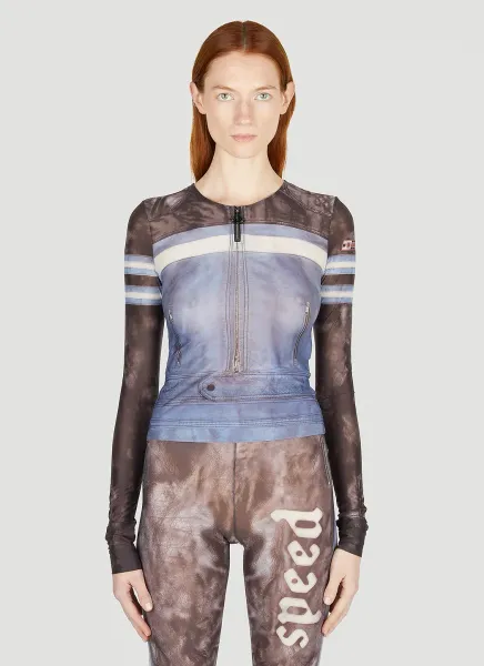 T-Clauzi Zip Front Top