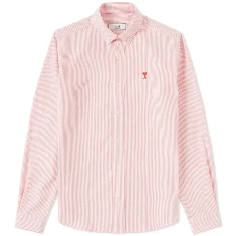 AMI Button Down Heart Logo Oxford Shirt